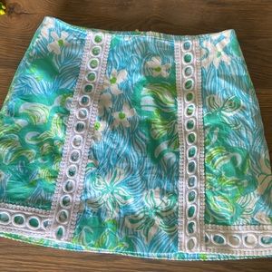 Lilly Pulitzer size 0 skirt blue and green